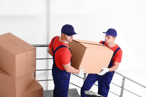 Staff member reviewing safety procedures inside a storage facility