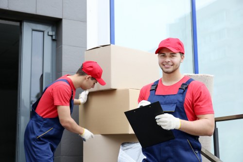 Professional house removals in Vauxhall with moving boxes and furniture