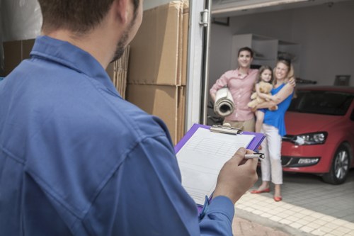 Professional removals team handling a flat move in Vauxhall city streets