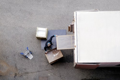 Organised household items packed into a mobile self storage unit