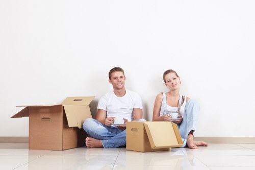 Boxes and furniture arranged for storage pricing example in Vauxhall