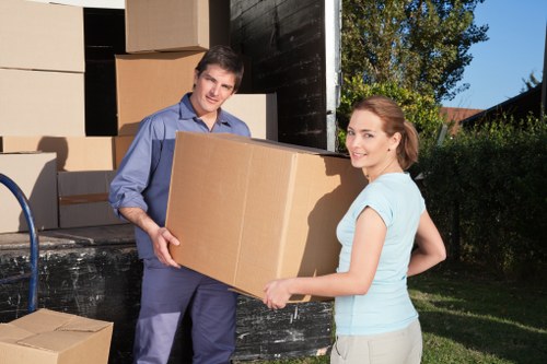 Boxes and furniture prepared for flat removals in Vauxhall